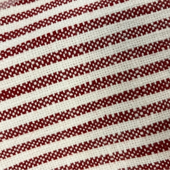 New Crate&Barrel Mercer Merrow-Stitch Red Stripe Runner, Casual Table Runner - Picture 8 of 8